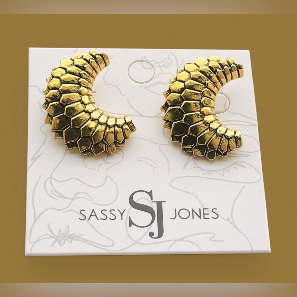 Sassy Jones Gold Textured Earrings